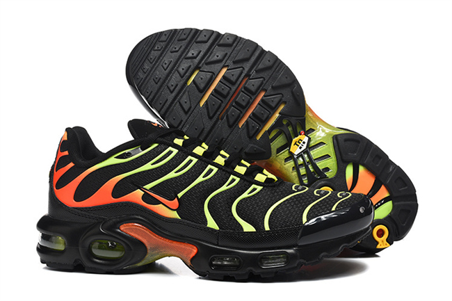 Men's Hot sale Running weapon Air Max TN1 Black/Green/Orange Shoes 069